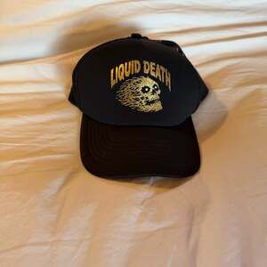 Liquid Death Murder Your Thirst Black & Gold Trucker Hat Promo Hat Water Liquid